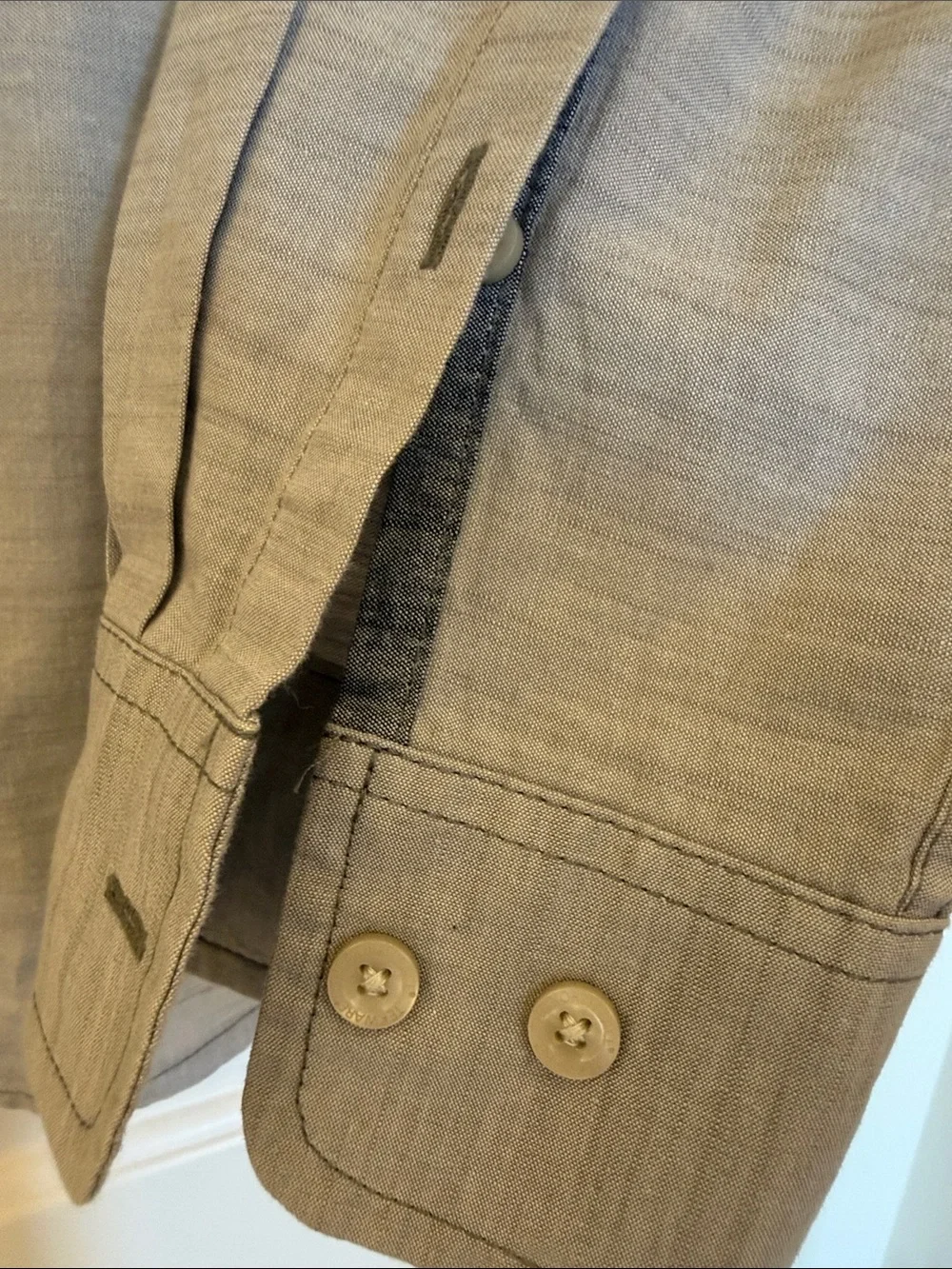 The North Face Men's Two-Tone Light Gray and Dark Gray Button-Down Shirt